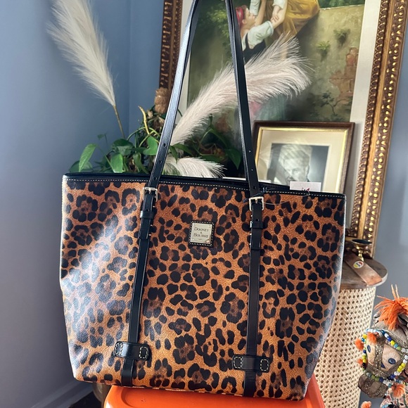 Dooney & Bourke Handbags - Dooney & Bourke Cheetah Print Tote with Black Accents